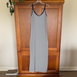 Tommy Bahama Navy & White Striped V-Neck Maxi Dress